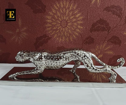 ECLAT FURNISH Leopard Panther Jaguar Metal Statue Showpiece