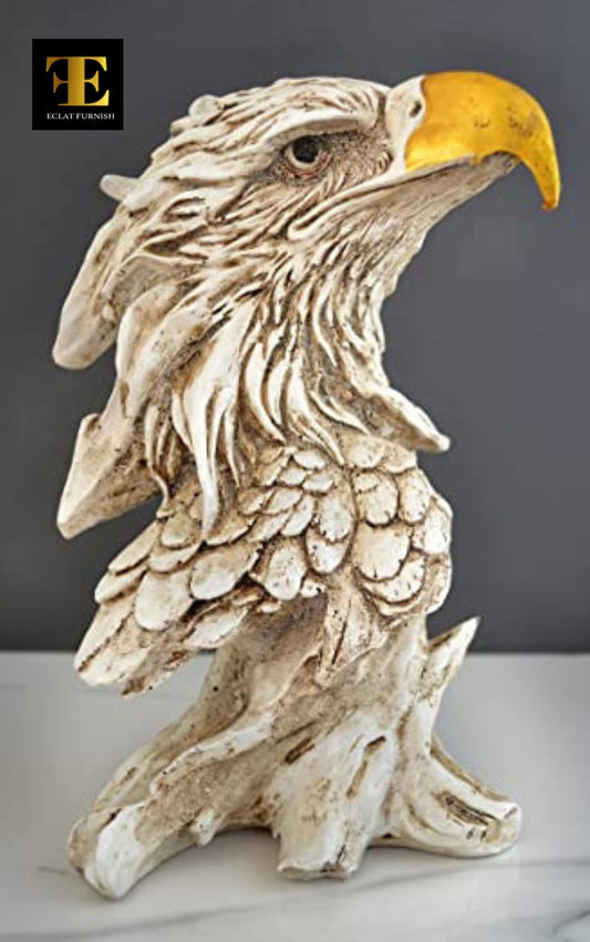 Eclat Furnish Eagle Head Bird Statue Majestic Eagle Hawk Showpiece Fengshui Vastu for Home Decor Living Room Desk Office Wall Shelf Decoration