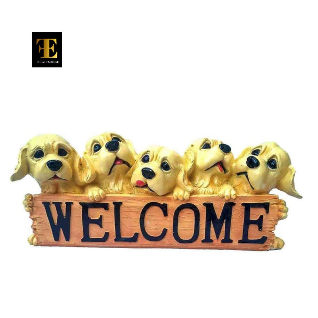 ECLAT FURNISH Welcome Dog Showpiece - for Table & Shelf Decor