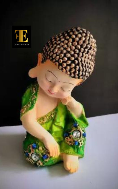 Eclat Furnish Little Buddha Monk Showing Different Position Idol for Home Decoration and Gifts 4 IN 1