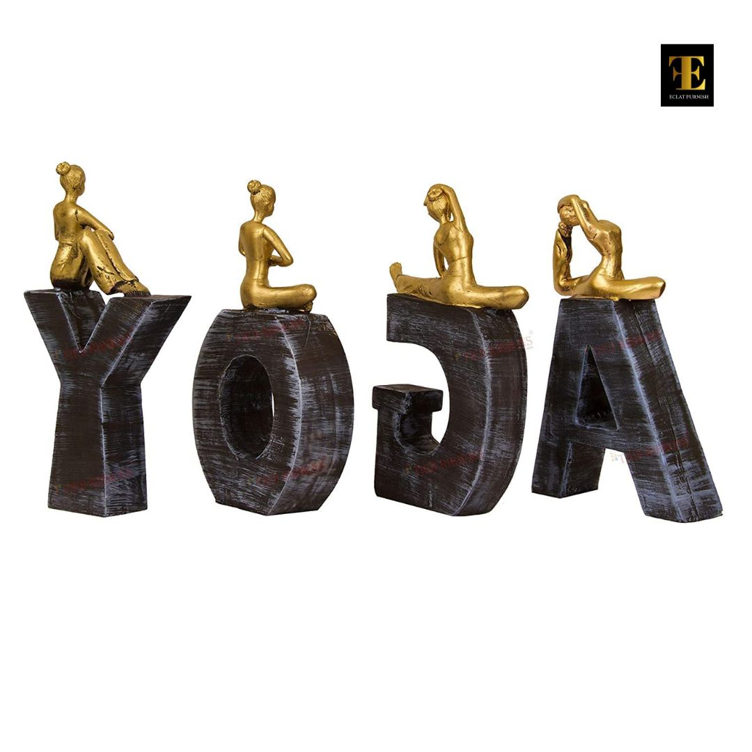 ECLAT FURNISH Woman Yoga Lady Posture Showpiece Statue Decorative Item for Home Décor Living Room Bedroom Wall Shelf Table Top Decoration Items