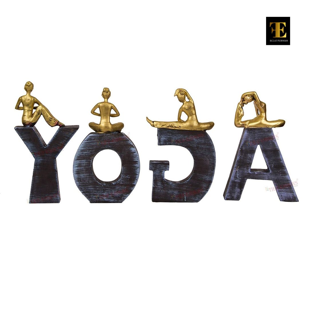 ECLAT FURNISH Woman Yoga Lady Posture Showpiece Statue Decorative Item for Home Décor Living Room Bedroom Wall Shelf Table Top Decoration Items