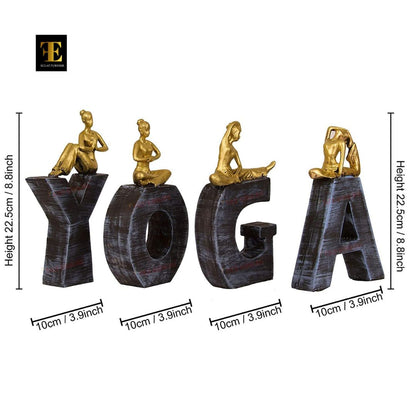 ECLAT FURNISH Woman Yoga Lady Posture Showpiece Statue Decorative Item for Home Décor Living Room Bedroom Wall Shelf Table Top Decoration Items